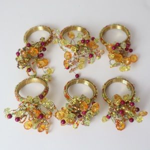 Beaded Napkin Holders Set of 6